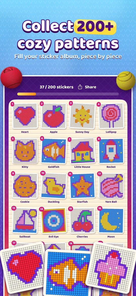 The sticker album with eight collections