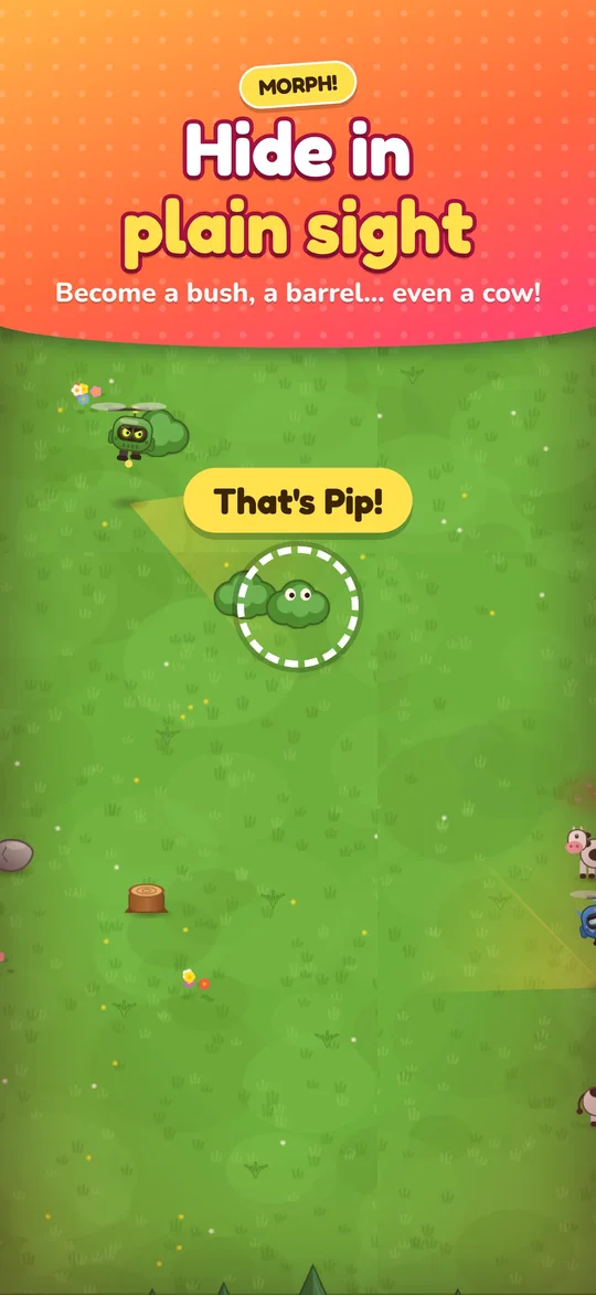 Pip hiding as a bush